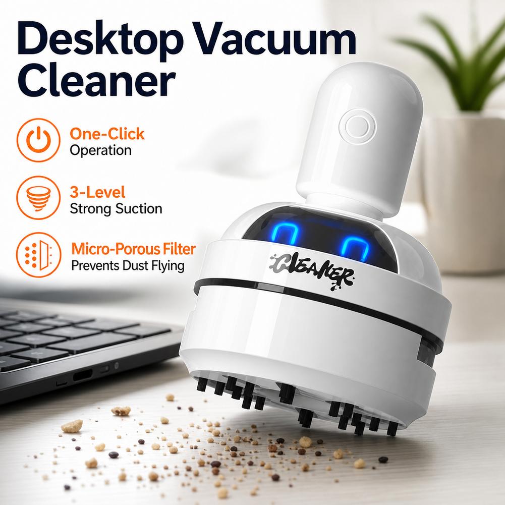 مكنسة كهربائية صغيرة محمولة بت - مراجعة Mini Desktop Vacuum Cleaner For Eraser Dust وسعره
