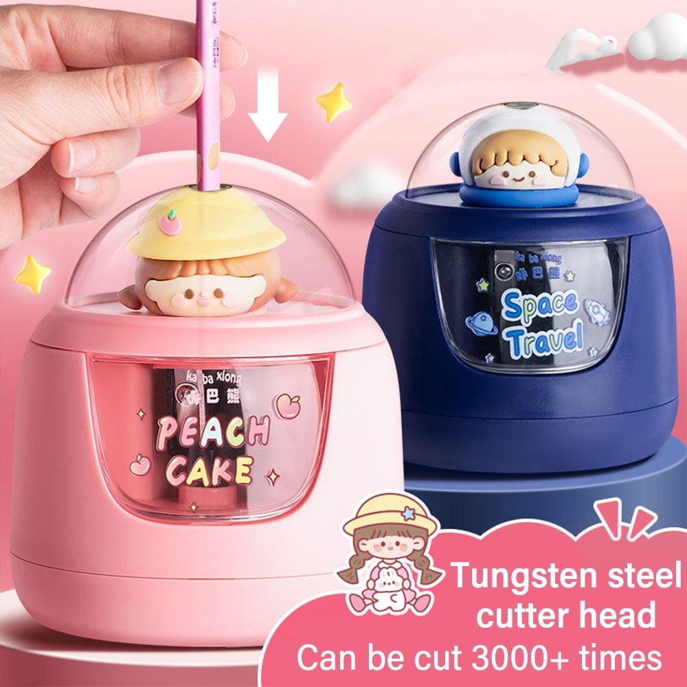 لطيف الكرتون بطارية شحن مبراة  - مراجعة Electric Pencil Sharpener Usb وسعره